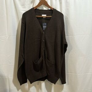 Haggar Men’s‎ brown button up cardigan size XL/ EG